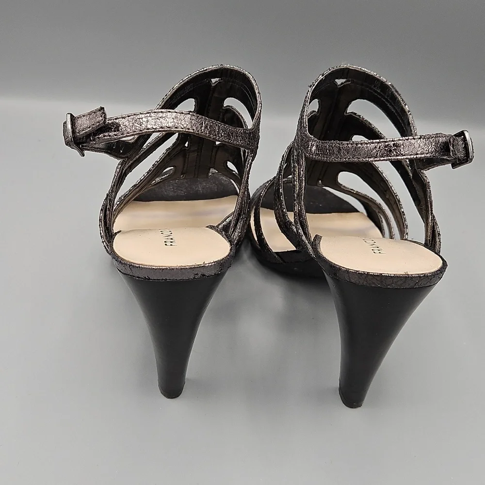 Franco Sarto Silver Open Toed Heeled Sandals Size 7